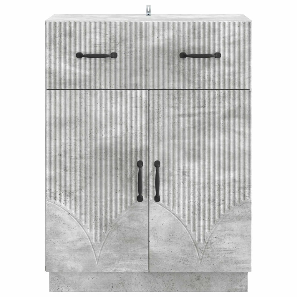 Credenza | Madia | Buffet da pranzo | Armadio da pranzo Grigio Cemento 66 x 34,5 x 87 cm Legno ingegnerizzato