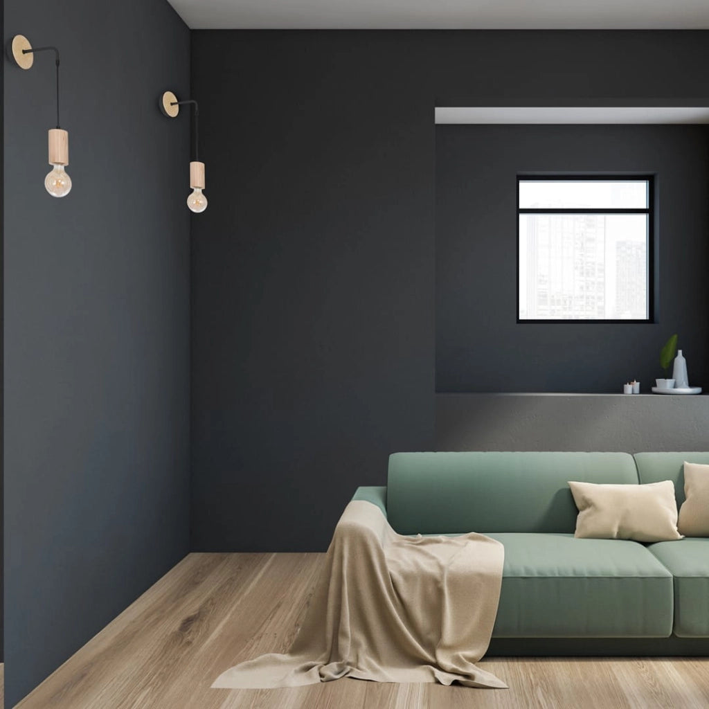 Applique Milagro LINES MLP8824 1 luce E27 legno/nero