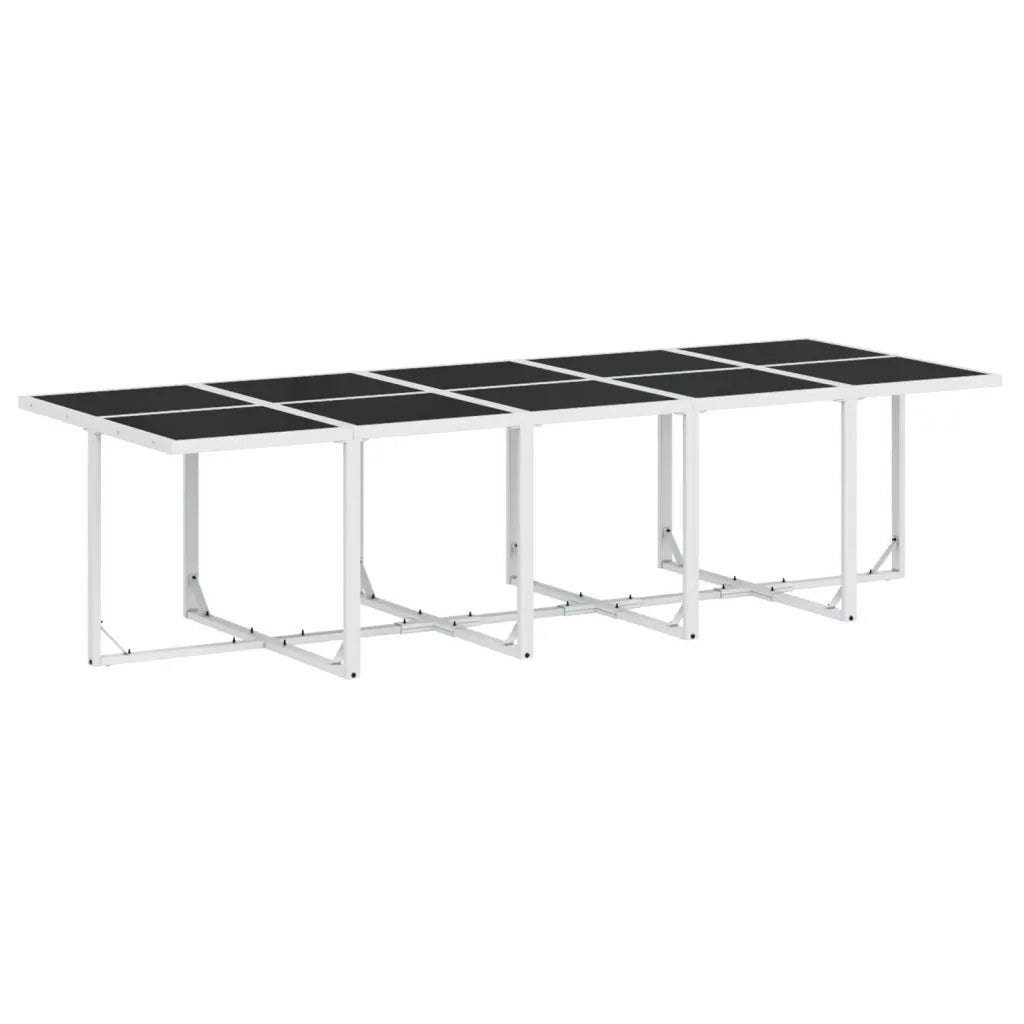 vidaXL Set da Pranzo da Giardino 11 pz con Cuscini Bianco in Textilene