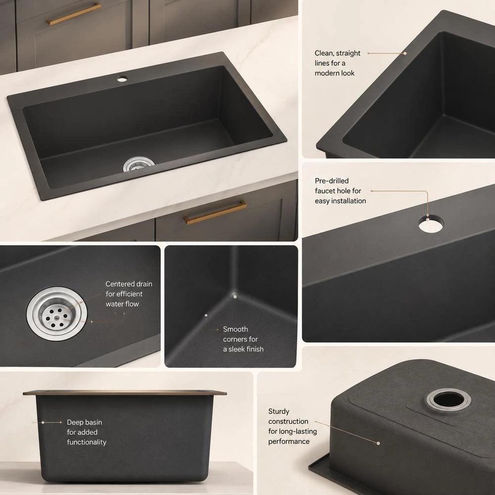 Handmade Built-in Sink, Black Stainless Steel
