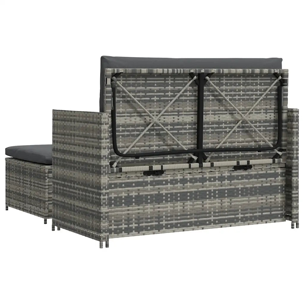 Set Divani da Giardino 2 pz | Set Salotto da Giardino con Cuscini in Polyrattan Grigio