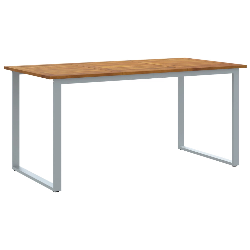 Set da Pranzo da Giardino 7 Pezzi in Legno Massello di Acacia e Metallo