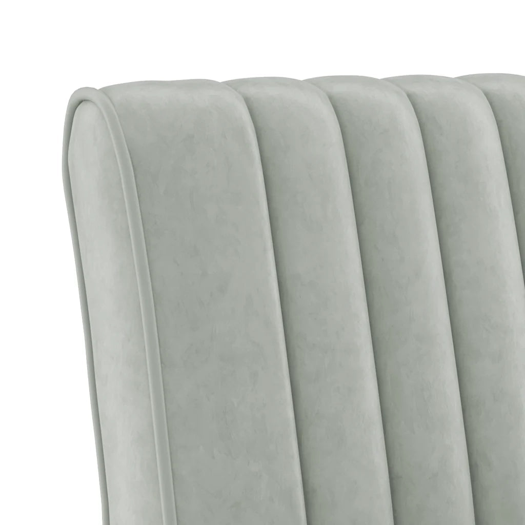 Poltrona | Sedia Pantofola Grigio Chiaro in Velluto