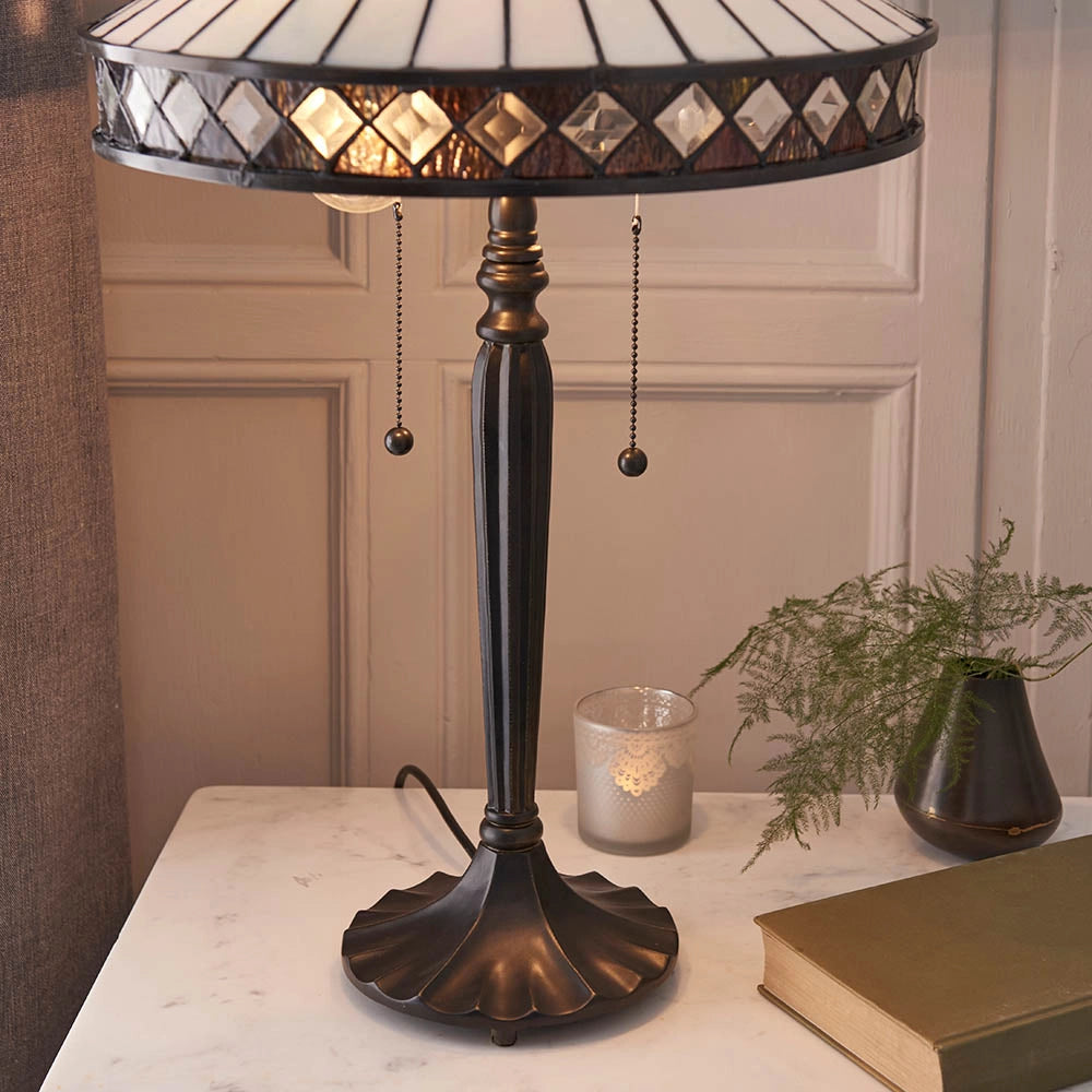Lampada da tavolo Tiffany FARGO vetro 2xE27 60W multicolore