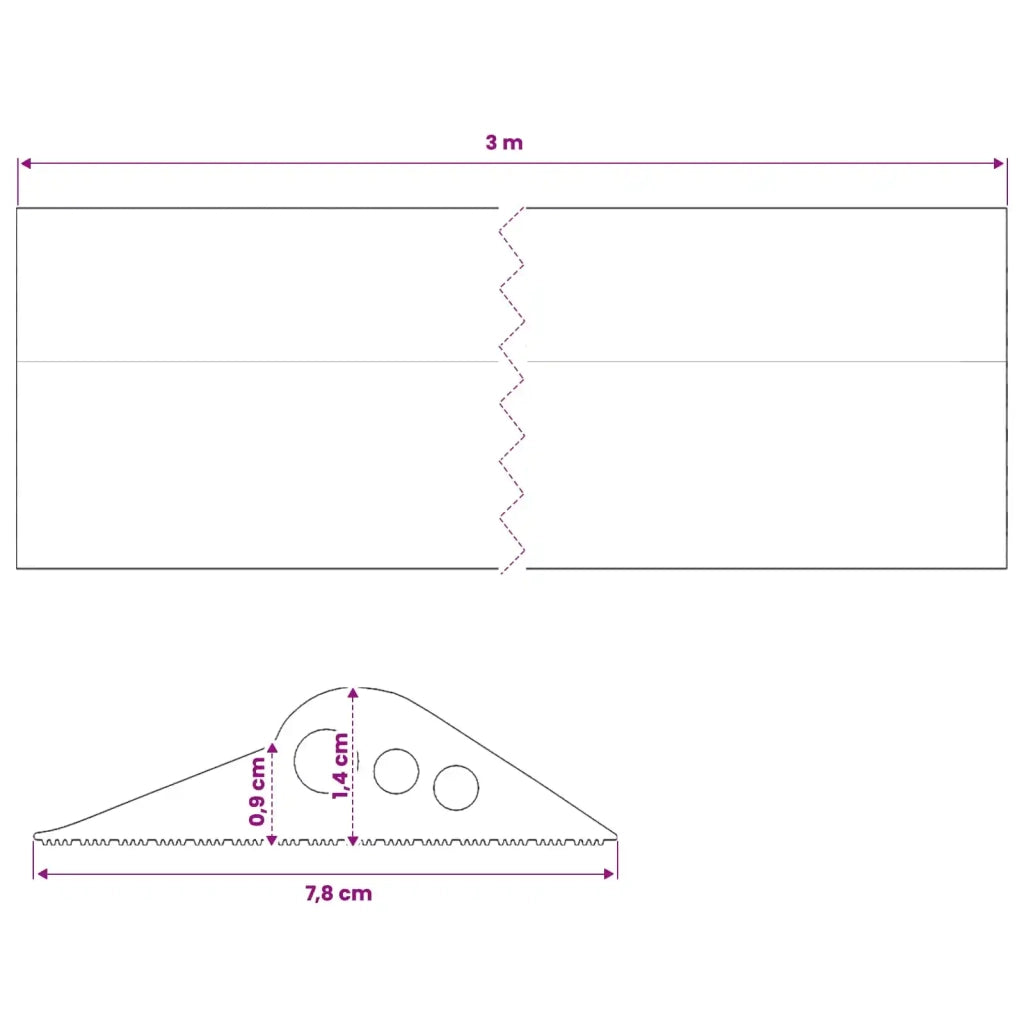 Guarnizione per pavimento del garage 78 x 14 mm 3 m Gomma EPDM 42038206