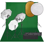Kit per studio fotografico con illuminazione fondale e riflettore nero 02_0042465
