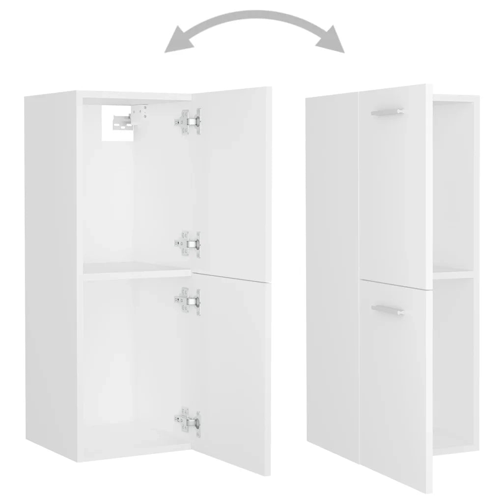 Set Mobili da Bagno | Armadio da bagno Bianco in Legno Multistrato