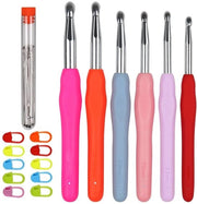 Set di ago punti ergonomico, misura 6,0-10 mm, ago punti robusto in metallo e manico morbido per mani con artrite, set di ago punti spesso