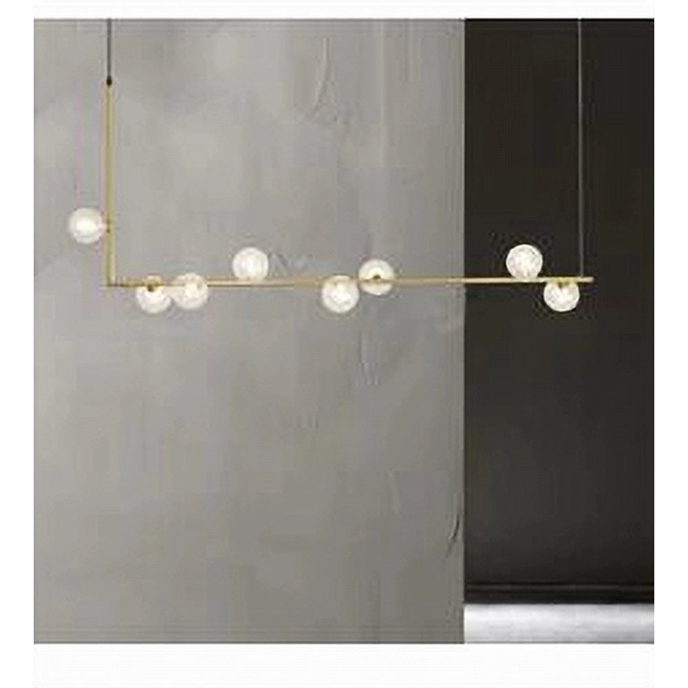Trade Shop - Lampadario 8 Sfere G9 In Vetro Da Soffitto In Metallo Oro Design Moderno 71638 -
