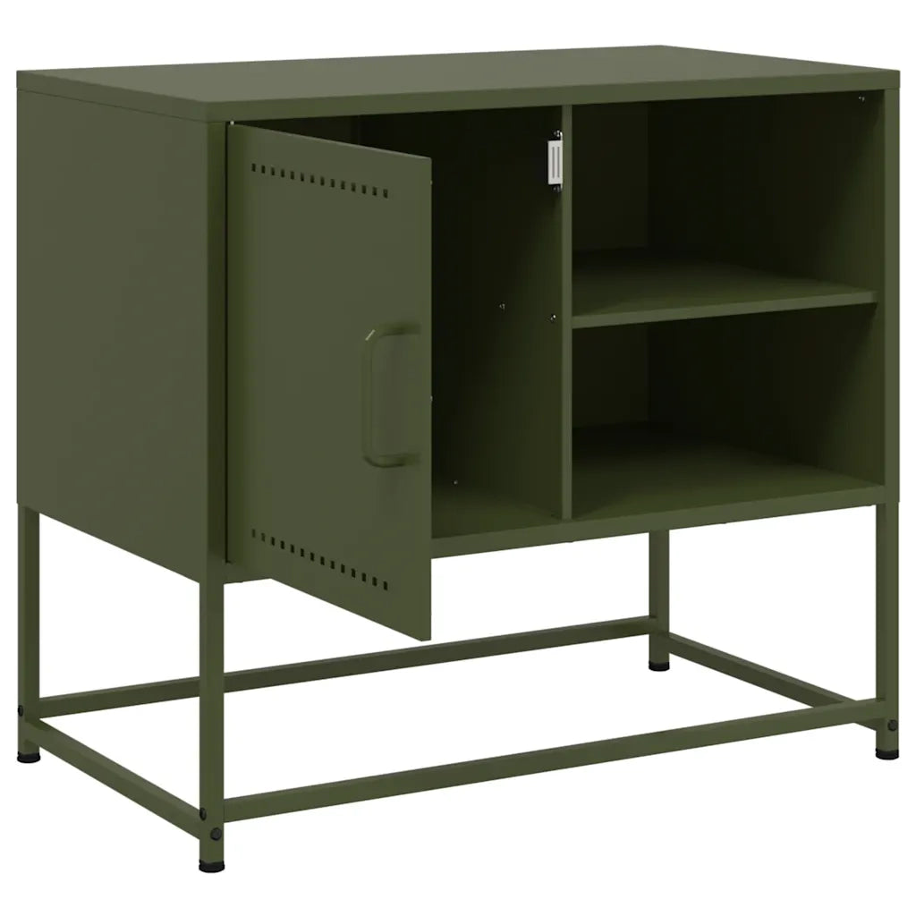 Mobile TV Verde Oliva 68x39x60,5 cm in Acciaio