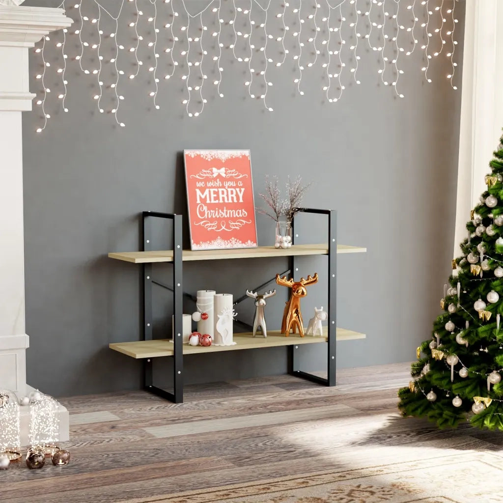 Libreria a 2 Ripiani Rovere Sonoma 100x30x70 cm in Truciolato cod mxl 7815