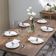 Set di tovaglie in stoffa di lino 100% a look di cotone, 6 pezzi, completamente bianchi
