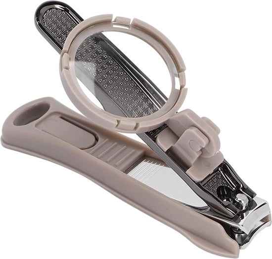 Taglierino con lente di ingrandimento Heavy Duty - Taglierino sottile - Set di lente di ingrandimento e occhiale - Taglierino portatile per anziani e bambini - Grigio.