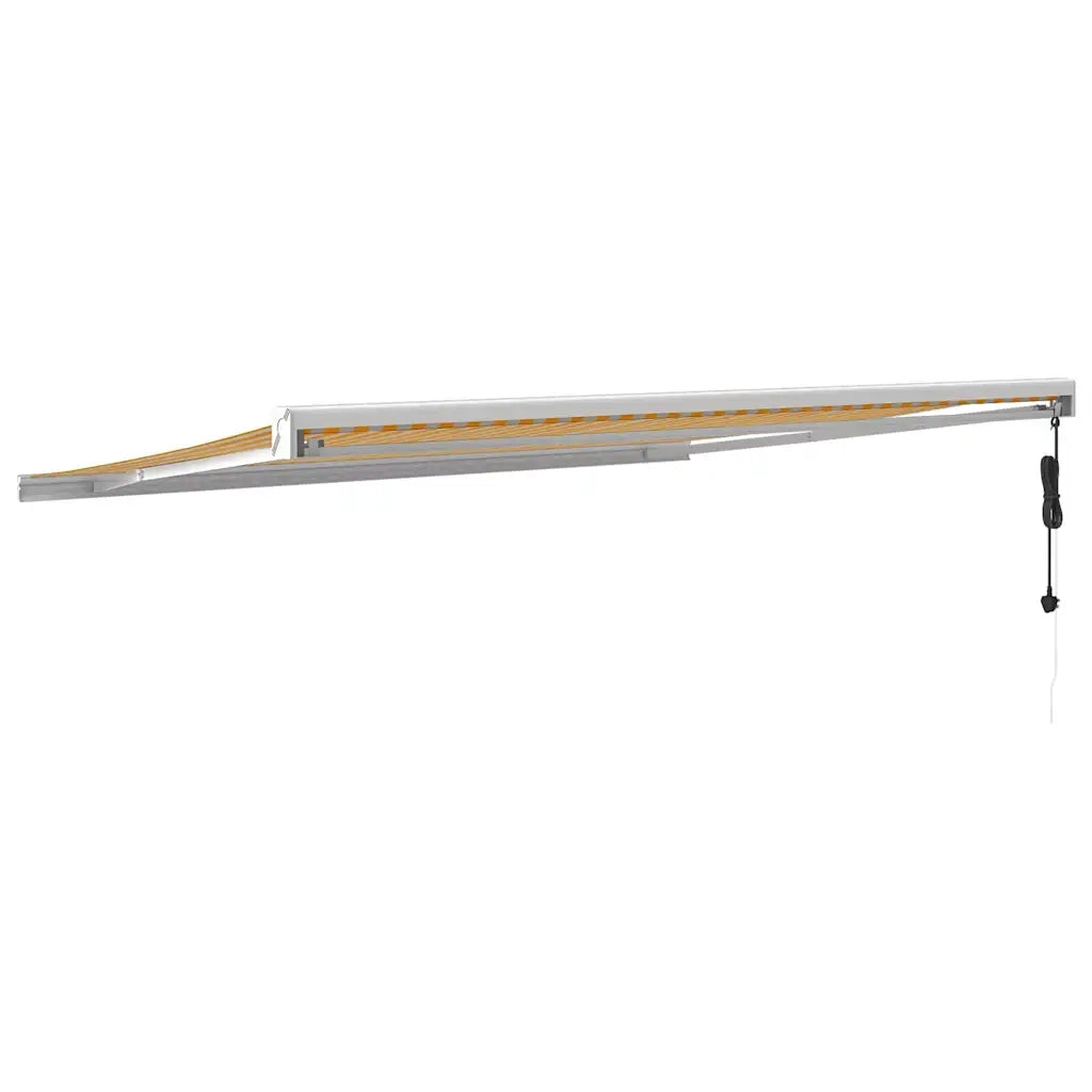 Tenda retrattile Giallo e Bianco 400 × 300 cm Tessuto e Metallo 3154583