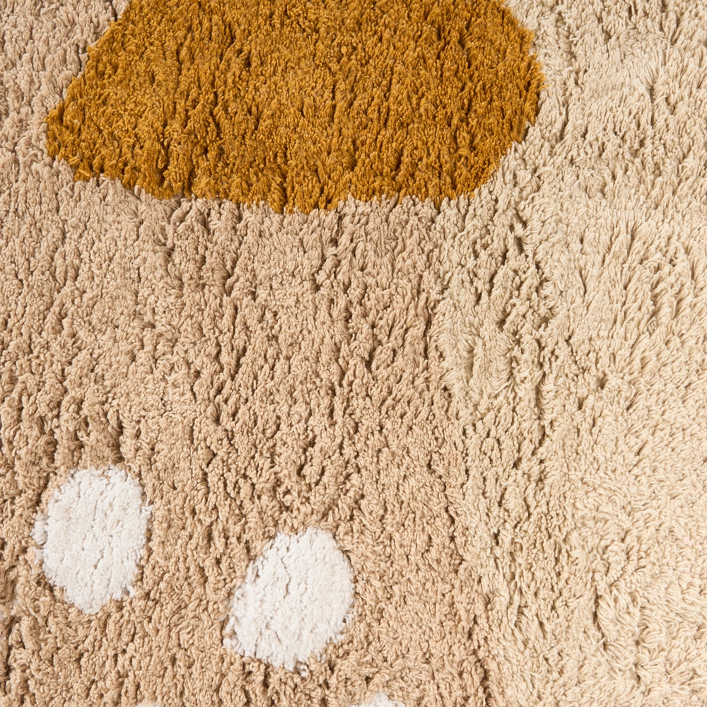 Tappeto per bambini beige in cotone tuftato a forma di pesce 80 x 120 cm