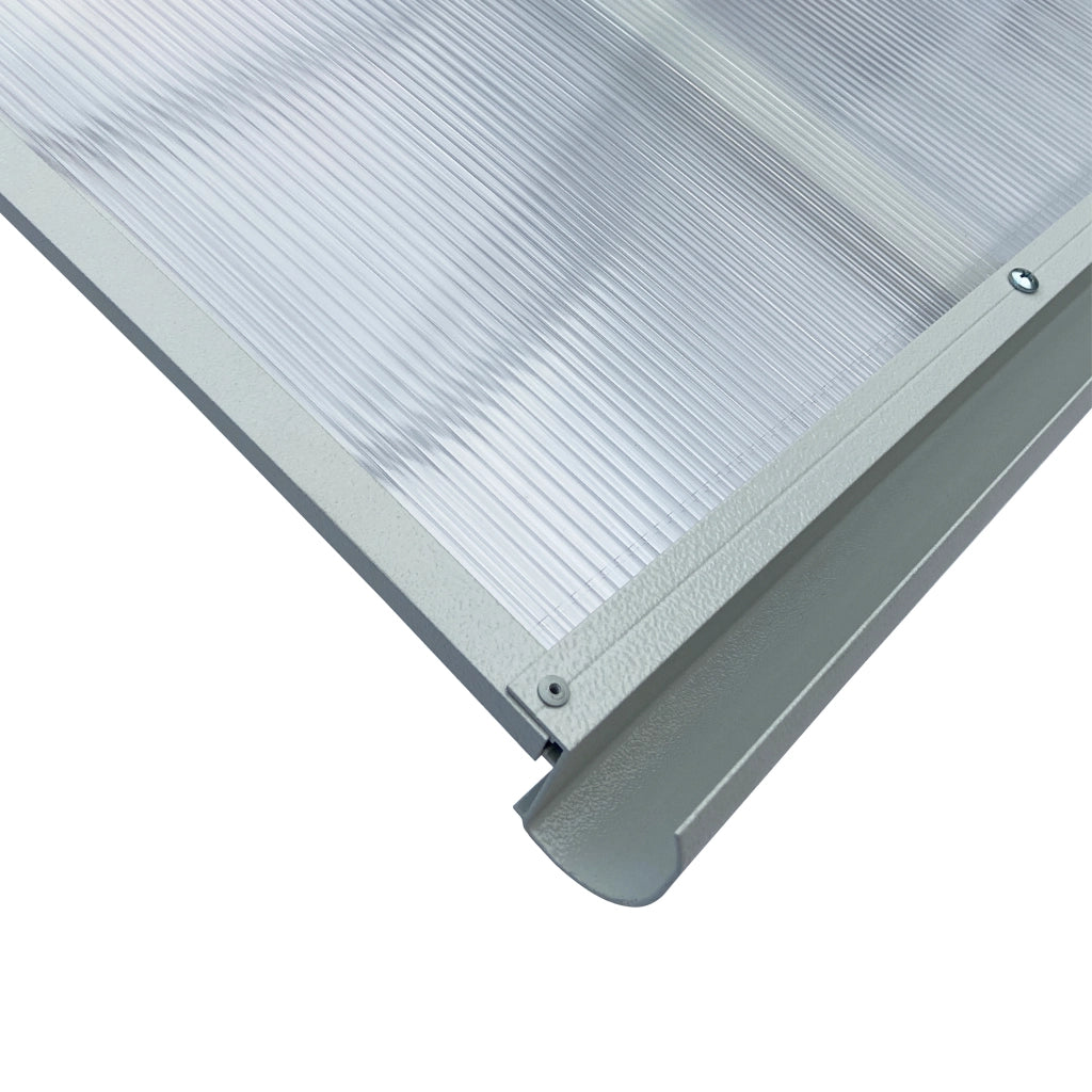 Tettoia con telaio in alluminio STARKEDACH Straight T-160 7035 con rivestimento in policarbonato