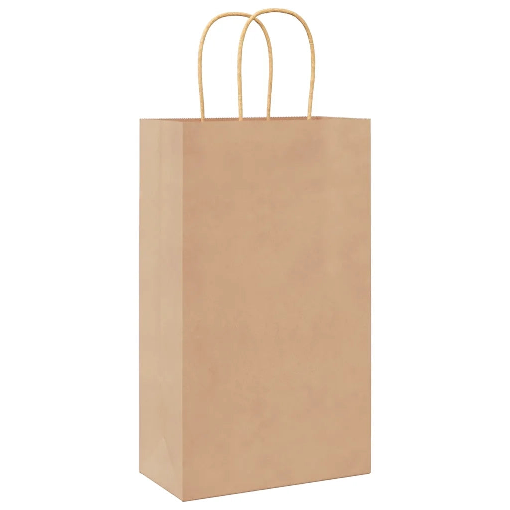vidaXL Sacchetti di Carta 50 pz con Manici Marrone 21x11x36 cm
