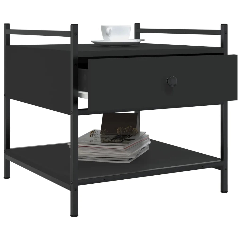 Tavolino da Salotto Nero 50x50x50 cm in Legno Multistrato 833965