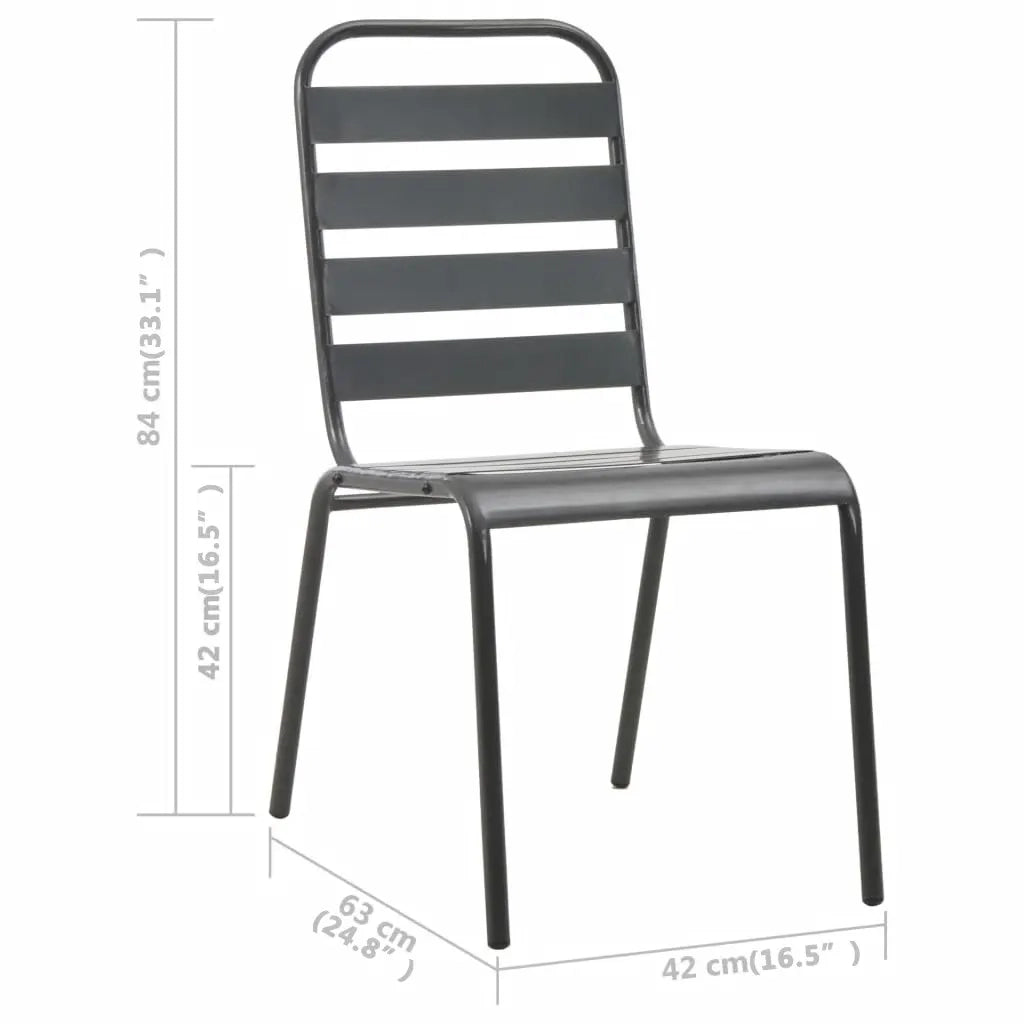 Set Mobili da Pranzo per Giardino 5 pz in Acciaio Grigio Scuro 3074475