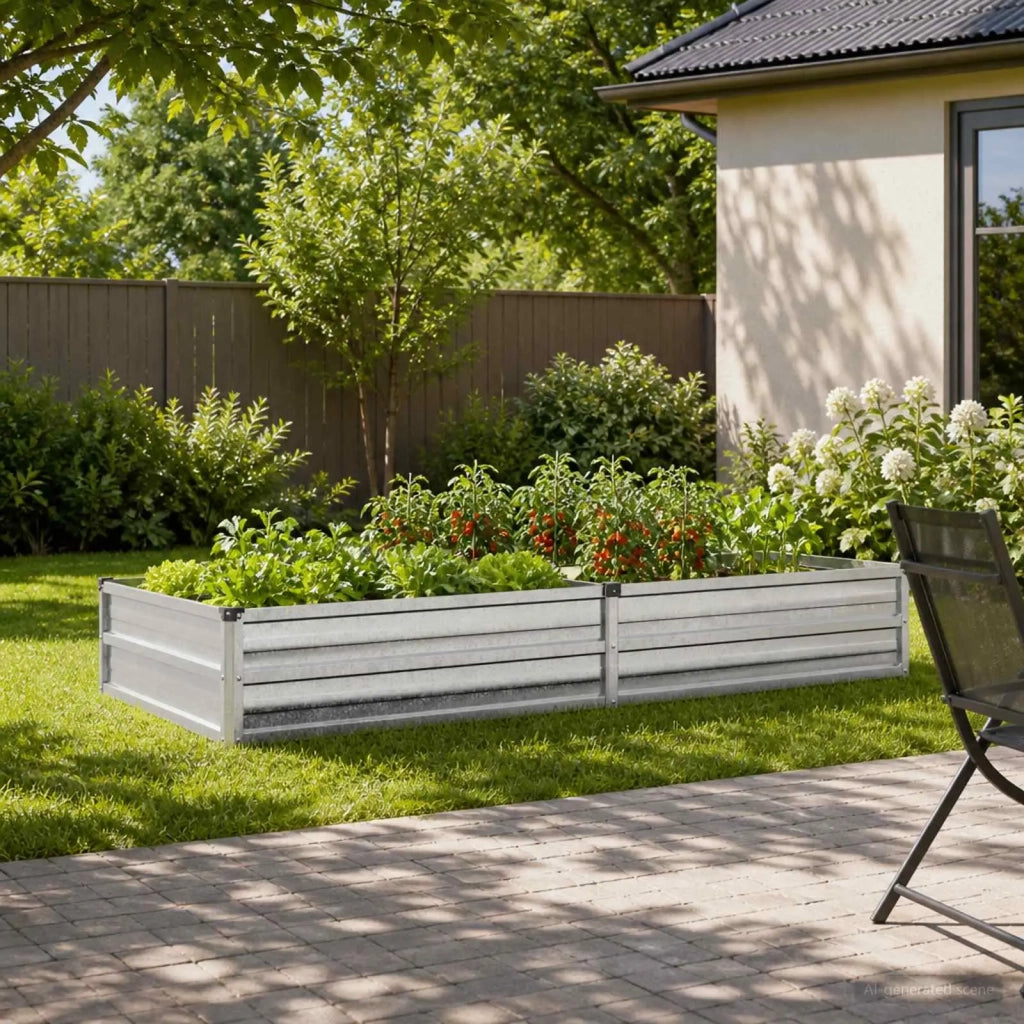 Letto rialzato da giardino Argento 160 x 80 x 24 cm 8006478