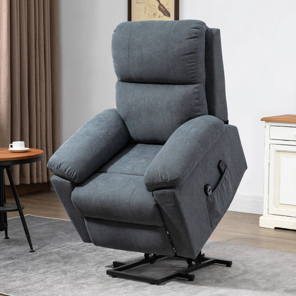 Poltrona Relax Alzapersona Reclinabile Massaggiante Elettrica ¨C Xylo ¨C Tessuto Grigio 89x99x103 cm