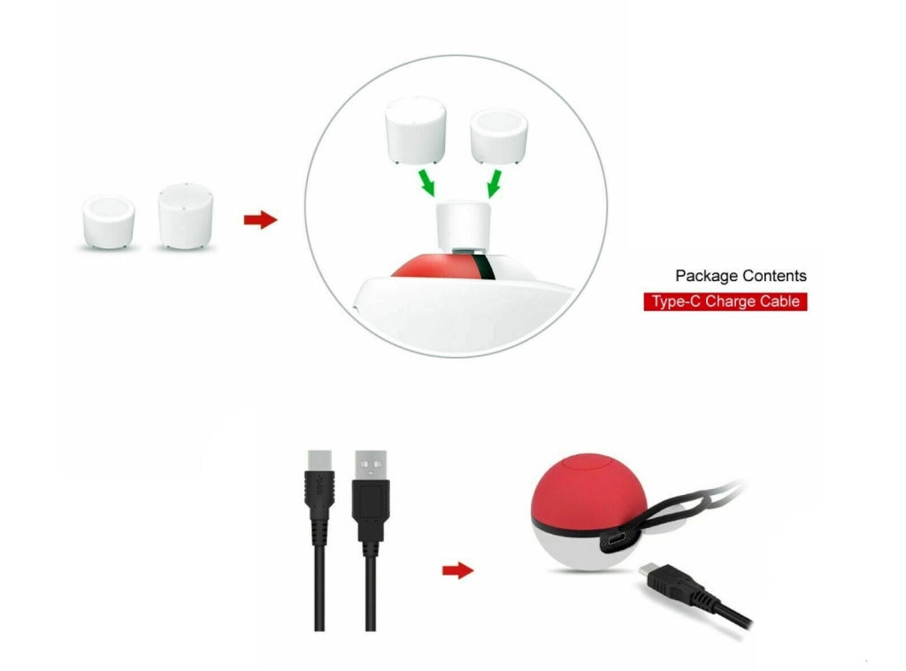 POKEMON Pokeball PLUS 4 in 1 Kit accessori Stand impugnatura Cavo Type-C Nintendo Switch