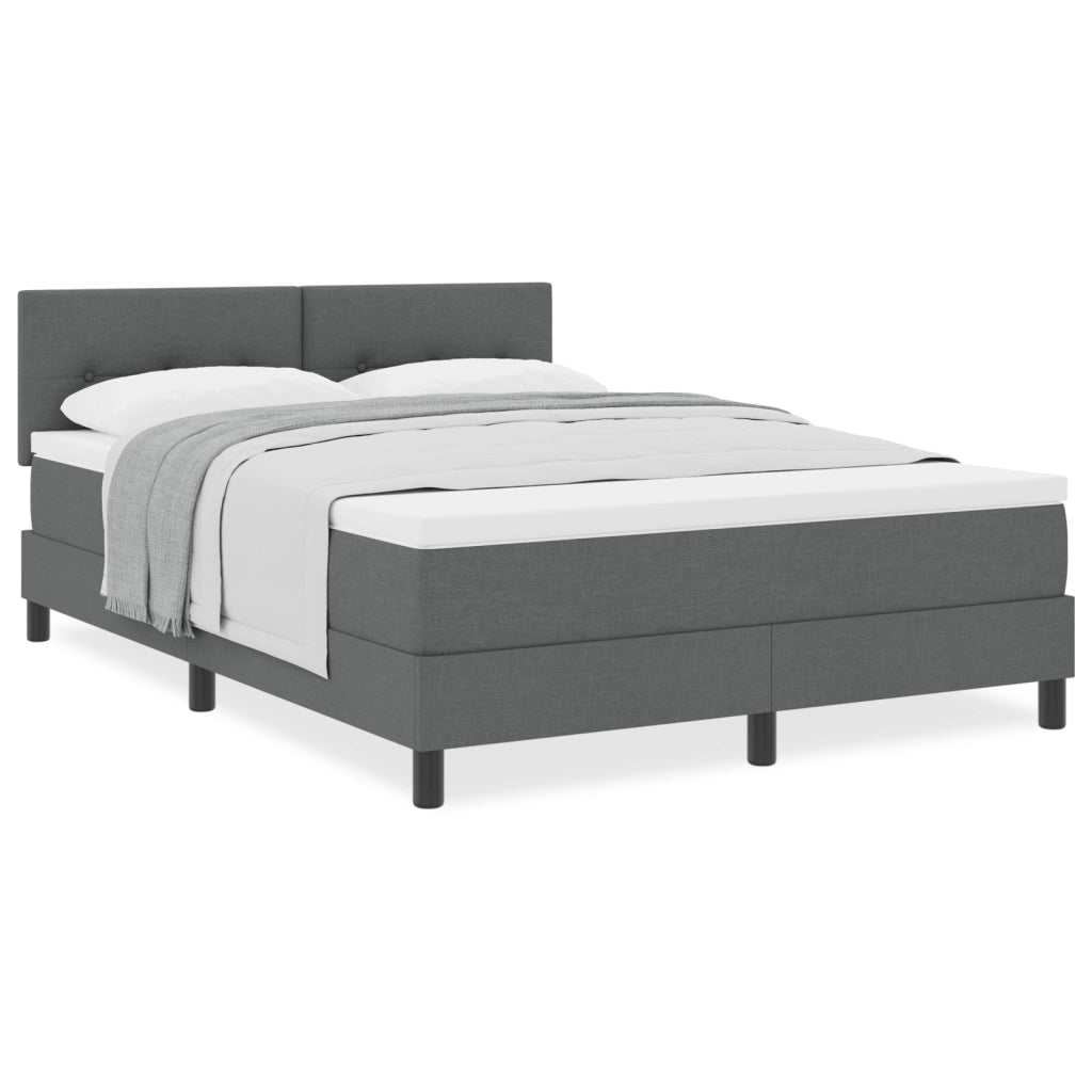 Letto a molle con materasso grigio scuro 160x200 cm in tessuto