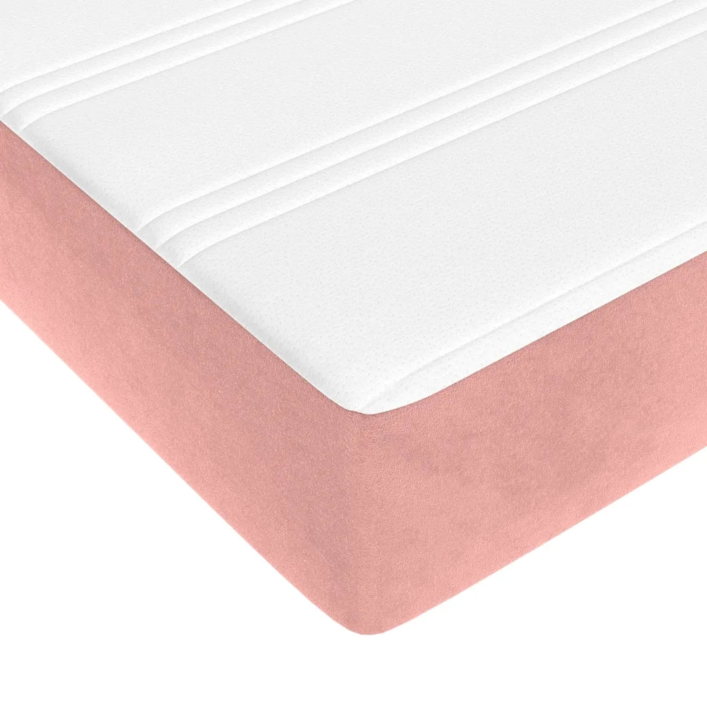 Materasso a Molle Insacchettate-Materasso per letto Rosa 160x220x20 cm in Velluto