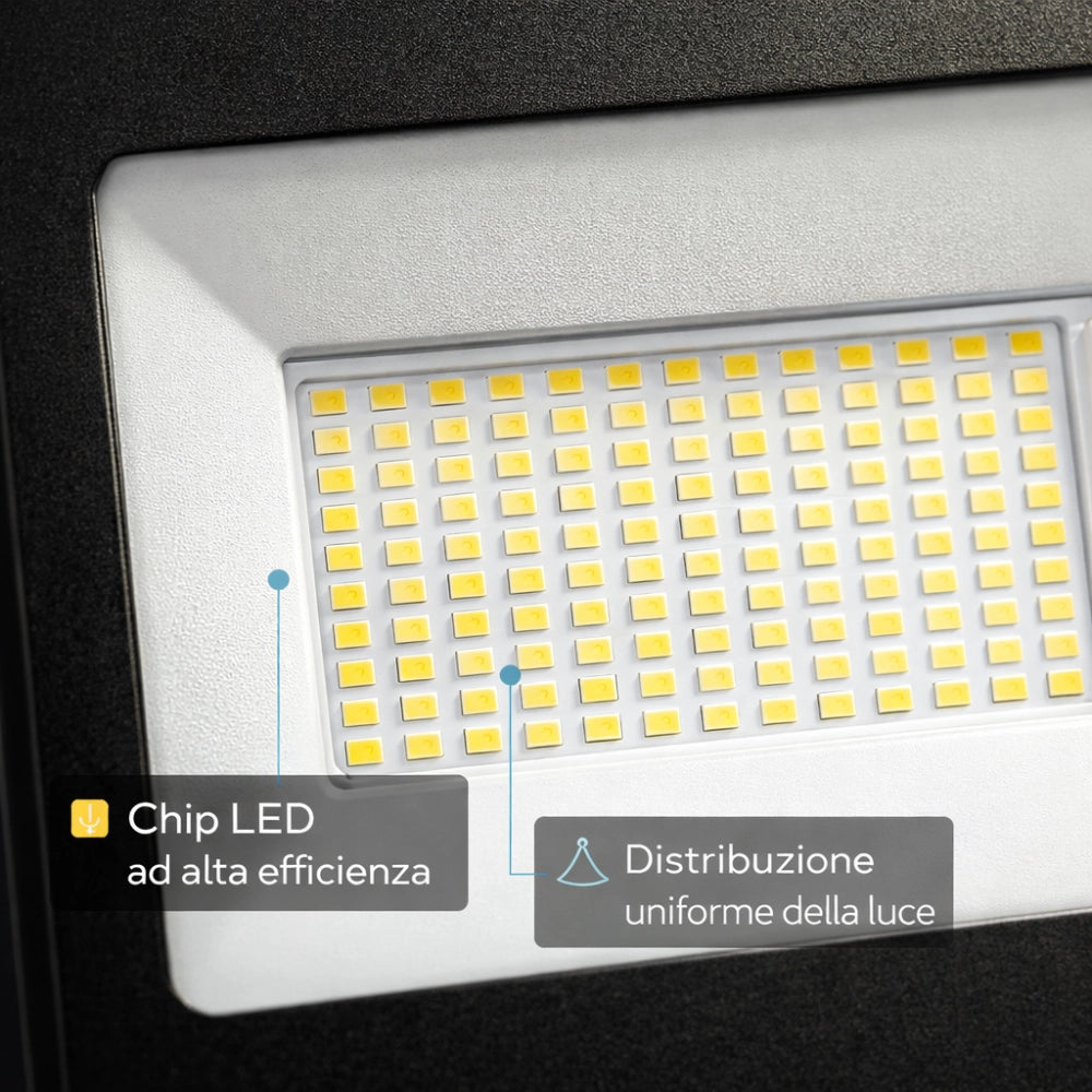 Proiettore led beneito polaris nero alta potenza ip65 *** colore nero, watt 200 watt, confezione 1