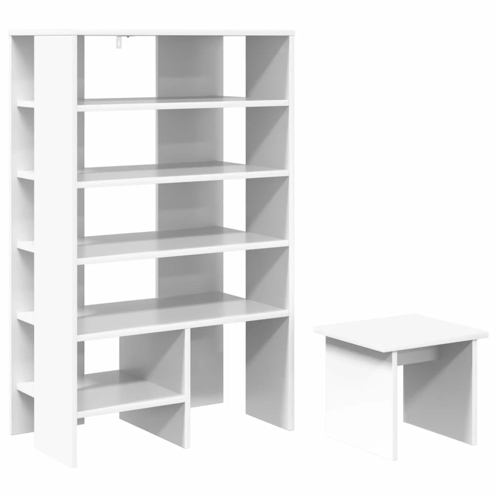 Scarpiera | Mobile per scarpe 2 pz Bianco Legno multistrato