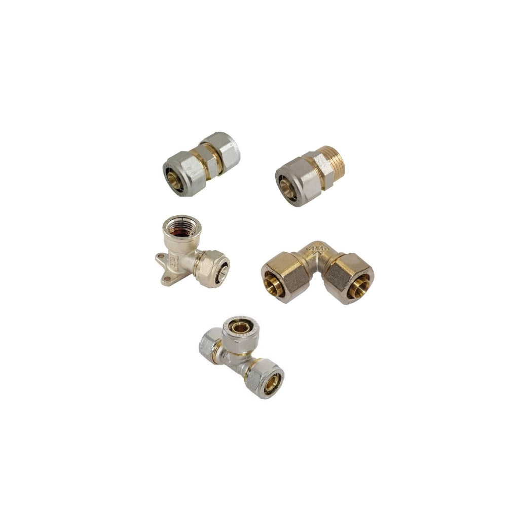 Raccordi a stringere tubo multistrato 16x2 niples tee gomito 9 varianti BAMPI niplex TEE 16-16-16