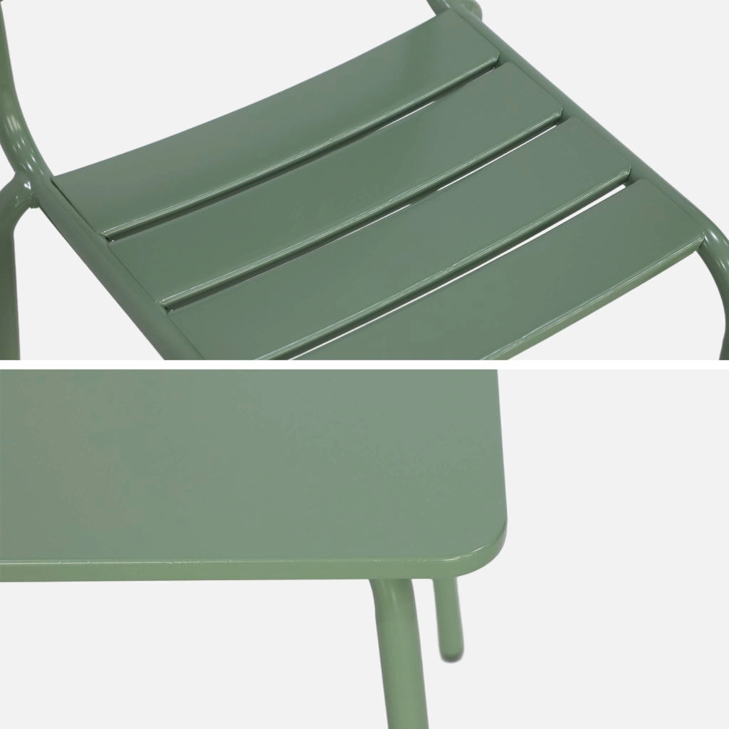 Set tavolo da giardino per bambini in metallo con 4 sedie, verde