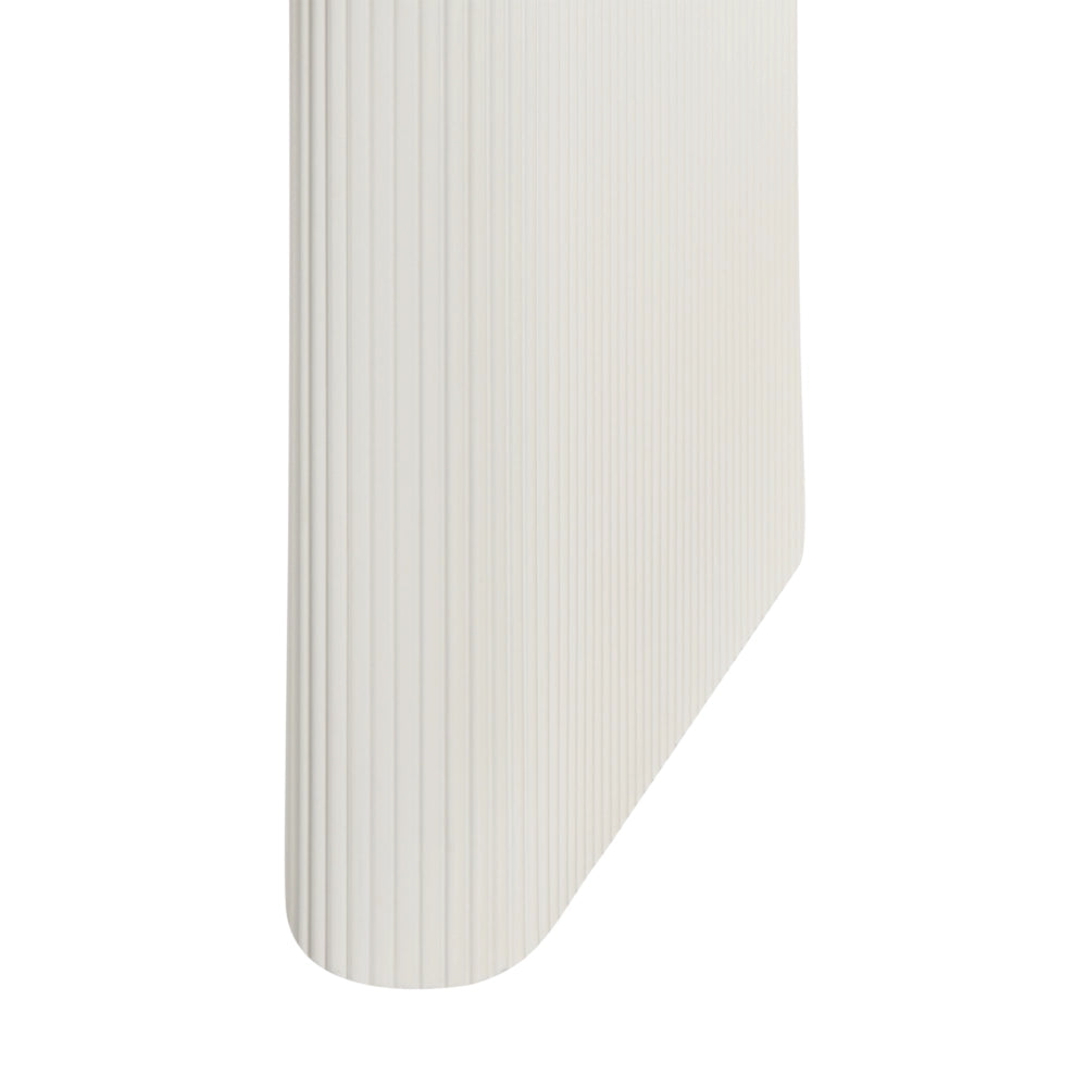 Tavolo da pranzo moderno 198 x 93 cm Forma irregolare Gambe nervate industriali MDF Bianco