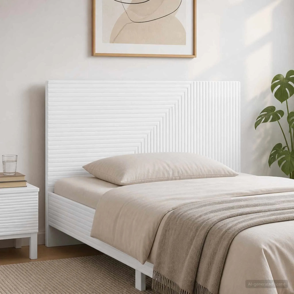 Testiera da Muro HAARLEM Bianco Lucido Legno ingegnerizzato 896979