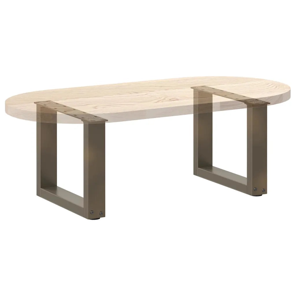 Gambe per Tavolino da Caffè a Forma di U 2 pz Acciaio Naturale 40x(30-31) cm Acciaio 4013135