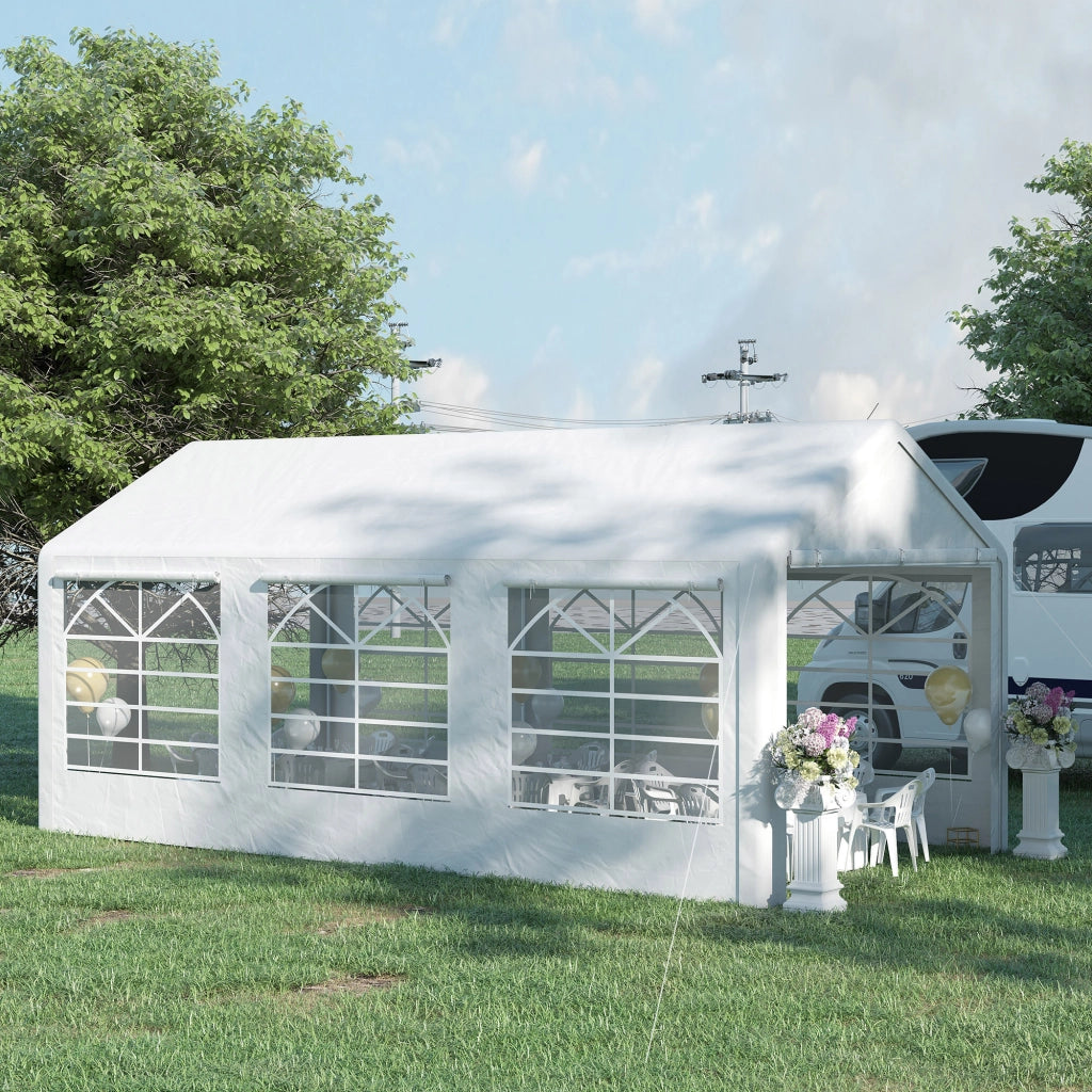 Tenda da giardino 6x3m ¨C zephmum ¨C 4 pareti 6 finestre bianco