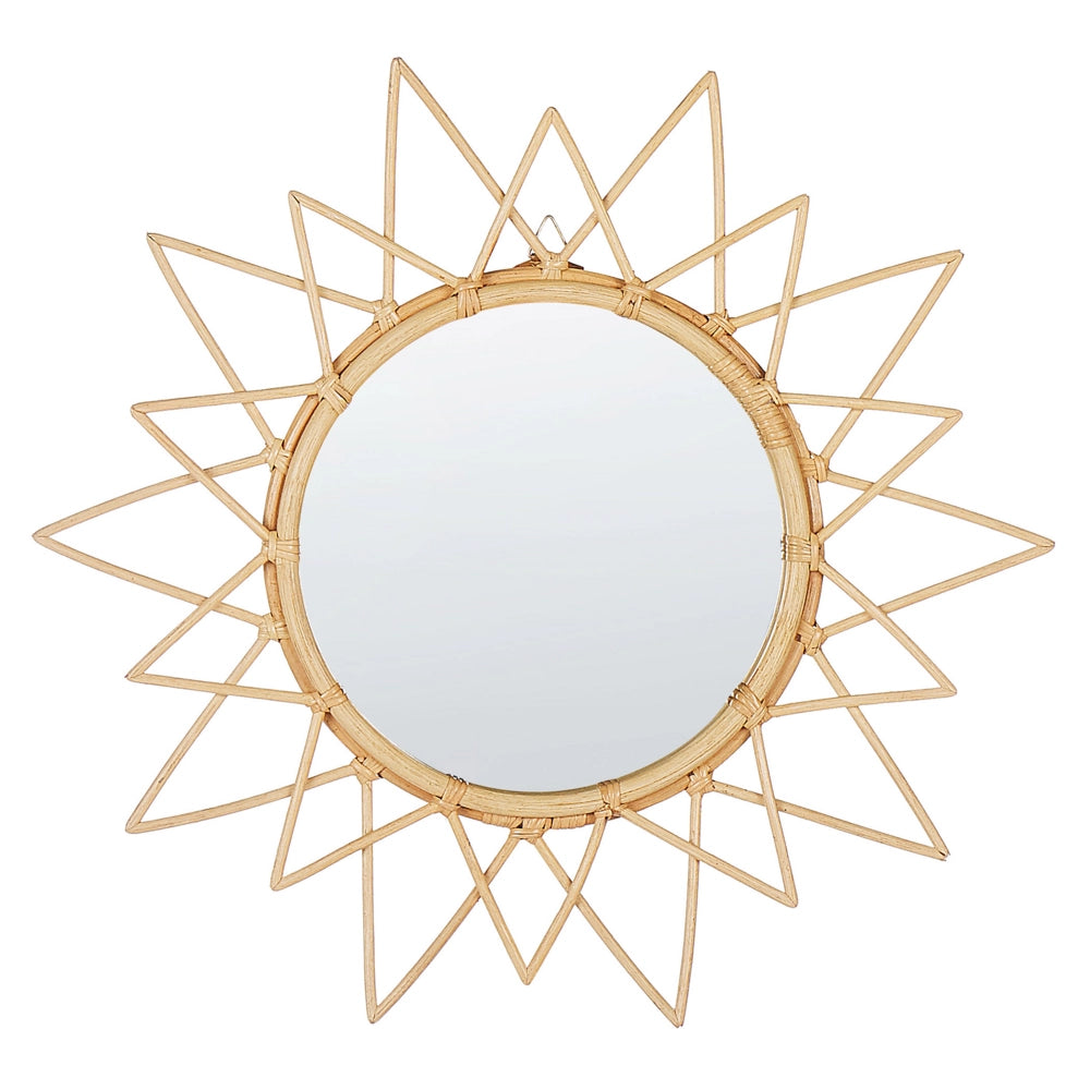Specchio da parete Cornice in rattan naturale ø 61 cm Decorazione sospesa per soggiorno