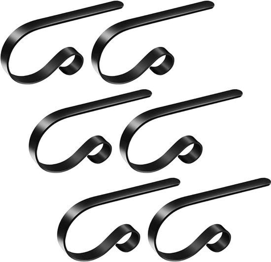 Sostegno a Haken - Metallico - Clip Opknoping - Decorazione di Festa - Nero - Decorazione - Adatto per Festa - 6 UNID.