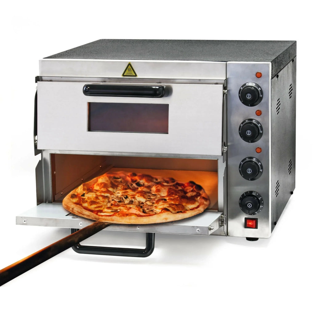 Forno per pizza a 2 piani da 3000 watt con acciaio raffinato e pietra refrattaria per pizza per uso alimentare 16_0002440