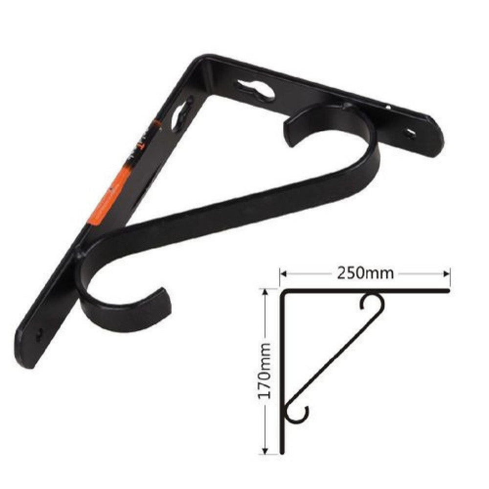 Trade Shop - Set 2 Pz Reggimensola Supporto Staffa Angoliere Rinforzo 250 X 170 Mm Nera 91286 -