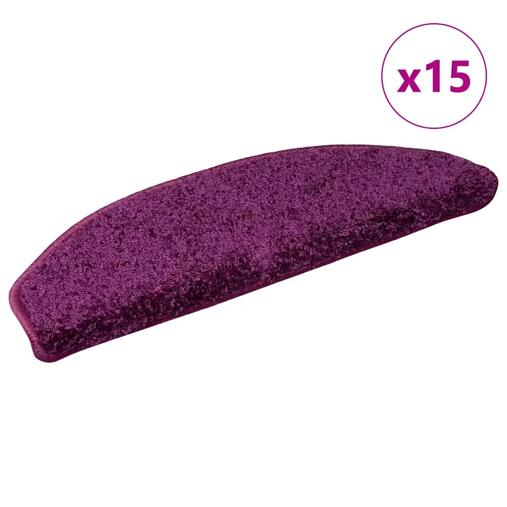 Tappetini per Scale 15 pz Viola 65x21x4 cm
