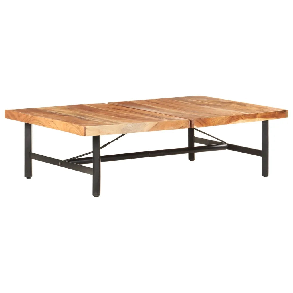 Tavolino da Salotto in Legno Massello di Acacia 142x90x42 cm