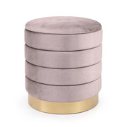 Pouf contenitore cilindrico in velluto 40 cm LUNA Rosa Polvere