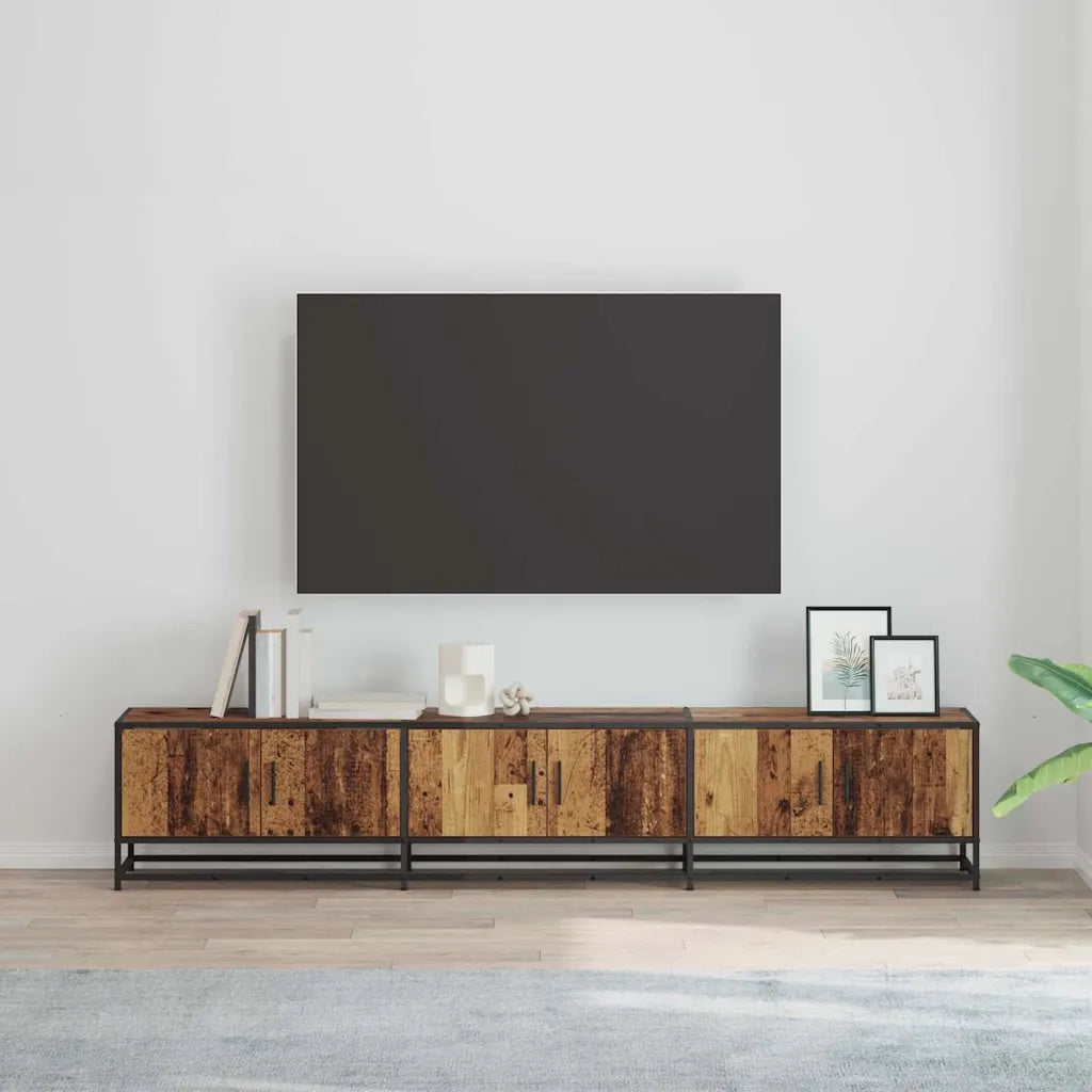 Mobile Porta TV 2 pz-Credenza per TV Legno vecchio 210 x 35 x 41 cm Legno multistrato