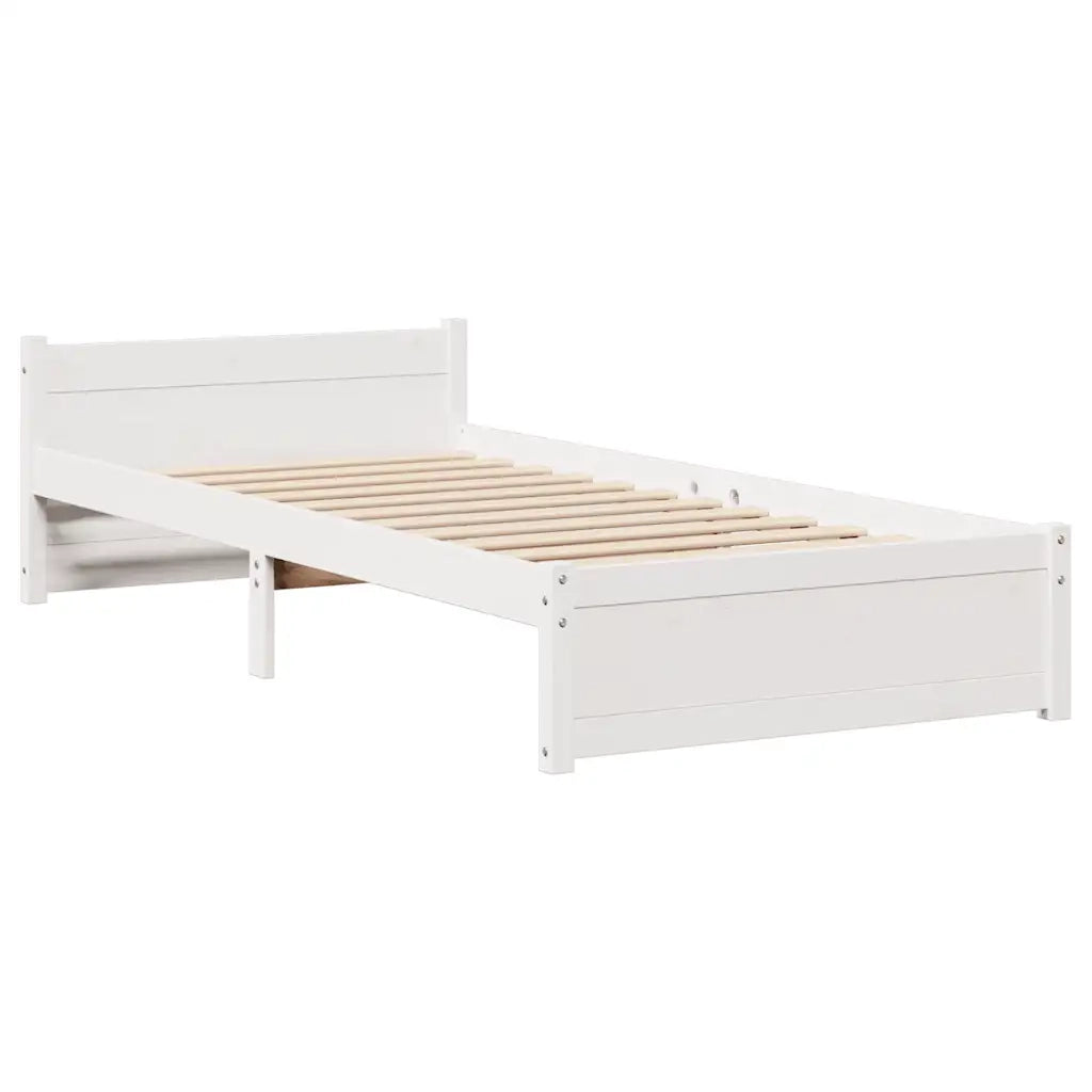 Giroletto con Testiera senza Materasso-Struttura Letto Bianco 90x190 cm 368041