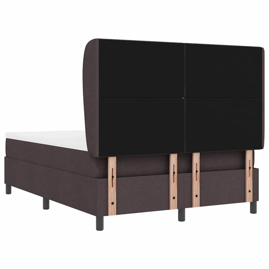 Letto a molle con materasso Marrone scuro 140 x 190 cm Tessuto 3340623