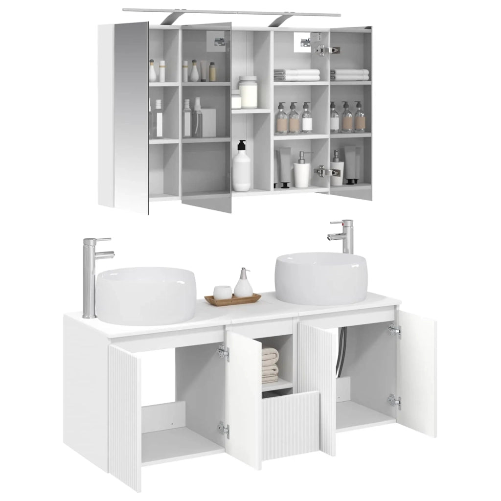 Set di Armadi da Bagno 4 pcs Bianco Legno ingegnerizzato 3406535