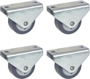 Set di 4 ruote di supporto per mobili 30 mm, fissa, con piastra, TPE non sfregante, capacità di carico 105 kg/set