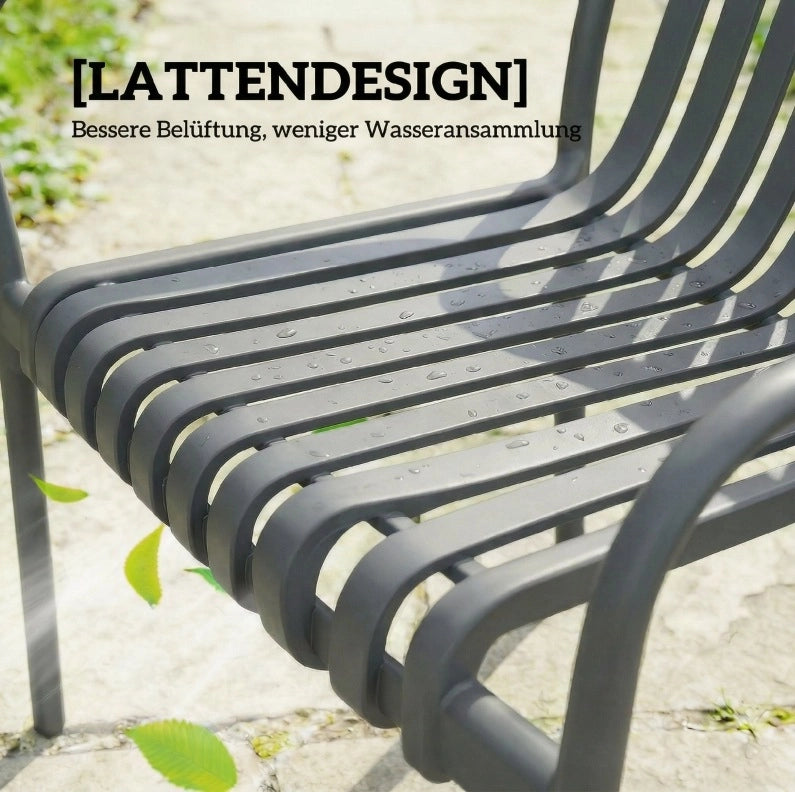 Set 4 sedie da giardino impilabili in PP grigio scuro