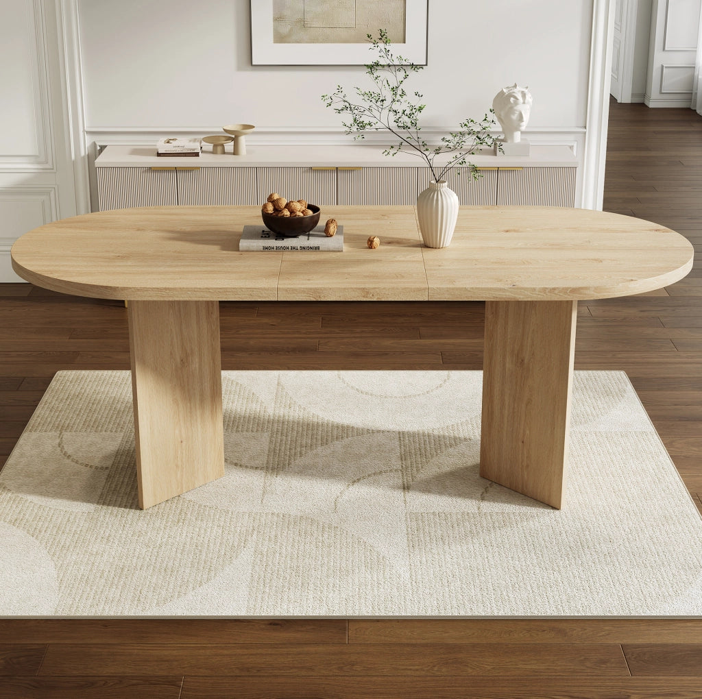 Tavolo da pranzo in MDF effetto rovere; piano da 18 mm; per 6-8 persone
